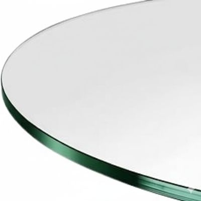 24" Inch Round Glass Table Top - Tempered - 1/4" Thick - Flat Polished Edge