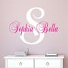 Nursery Custom Name and Initial Wall Decal Sticker 12" W by 10" H, Girl Name Wall Decal, Girls Name, Personalized, Girl's Name Decor, Girls Bedroom Baby Decor Plus Free White Hello Door Decal view 1