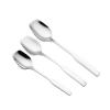 WHIERGGIN Silverware Set, 3/12/18/24/30/36 Pieces Square Handle 304 Stainless Steel Spoons Household Thickened Square Head Spoon Long Handle Eating Spoon Cute Square Ice Cream Dessert Spoon (Color : view 1