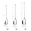 WHIERGGIN Silverware Set, 3/12/18/24/30/36 Pieces Square Handle 304 Stainless Steel Spoons Household Thickened Square Head Spoon Long Handle Eating Spoon Cute Square Ice Cream Dessert Spoon (Color : view 2
