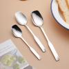 WHIERGGIN Silverware Set, 3/12/18/24/30/36 Pieces Square Handle 304 Stainless Steel Spoons Household Thickened Square Head Spoon Long Handle Eating Spoon Cute Square Ice Cream Dessert Spoon (Color : view 3
