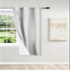 1 Piece Lined Faux Silk 100% Blackout Window Panel Curtain Thermal Silver Grommets Living/Room Bedroom/Home Decor 35" Width x 63" Length NOA (Silver Grey) view 1