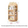 JCHENGS 360 Display 3 Tier Floor Standing Bookcase Storage Rack,Picture Book Stand,Wood Storage Rack for Kids Children's,Rotating Bookshelf for Bedroom, Living Room view 2