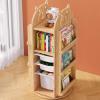 JCHENGS 360 Display 3 Tier Floor Standing Bookcase Storage Rack,Picture Book Stand,Wood Storage Rack for Kids Children's,Rotating Bookshelf for Bedroom, Living Room view 3