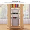 JCHENGS 360 Display 3 Tier Floor Standing Bookcase Storage Rack,Picture Book Stand,Wood Storage Rack for Kids Children's,Rotating Bookshelf for Bedroom, Living Room view 4