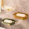 Simple with Drainage Soap Dish Double Layer Soap Box with Water Tray Countertop Wall Hanging Soap Container Dual use Soap Holder Easy to wash view 4