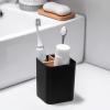 Toothbrush Holders for Bathrooms, Bamboo Tooth Brush Holder Bathroom Vanity Organizer Countertop for Electric Toothbrushes, Toothpaste, Razors - Black view 2