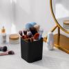 Toothbrush Holders for Bathrooms, Bamboo Tooth Brush Holder Bathroom Vanity Organizer Countertop for Electric Toothbrushes, Toothpaste, Razors - Black view 4