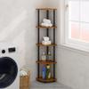 Furinno Turn-N-Tube Storage Shelves, 5-Tier Book Shelf, Corner Shelf, Toolless Open Shelves, for Organization and Storage, Living Room, Home Office, Hallway, Bedroom, Light Cherry view 1