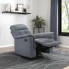 Lexicon Swivel Glider Recliner Chair, Comfy Nursery Glider, Top Grain Leather Match Recliner, Manual Reclining Chair for Living Room/Office/Apartment, Blue Gray view 2