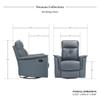 Lexicon Swivel Glider Recliner Chair, Comfy Nursery Glider, Top Grain Leather Match Recliner, Manual Reclining Chair for Living Room/Office/Apartment, Blue Gray view 3