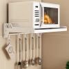 HomeLoft Basics Microwave Oven Rack Organizer Storage Wall Mounted with 6 HooksMultifunctional Metal Rack Bracket (Size : 55cm/22inch), NYBAMMBBZ-55CM/22INCH view 1