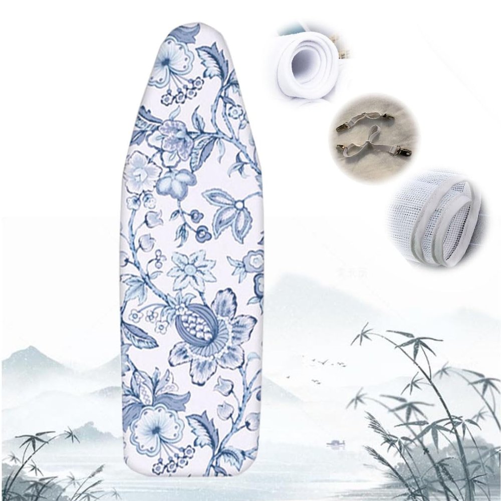 YUANJJ 36x13 38x13 43x14 48x15in Ironing Board Cover Printed Iron Board Cover with Padding and Mesh Cloth Easy Fit Homes Replacement Cuts Ironing Time in Half (Color : B, Size : 122x38cm/48x15in)