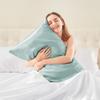 BEDELITE Satin Pillowcase with Zipper, Haze Blue Pillow Cases Queen Size Set of 2, Super Soft and Cooling Similar to Silk Pillow Cases, Gift for Women Men(20x30 Inches) view 2