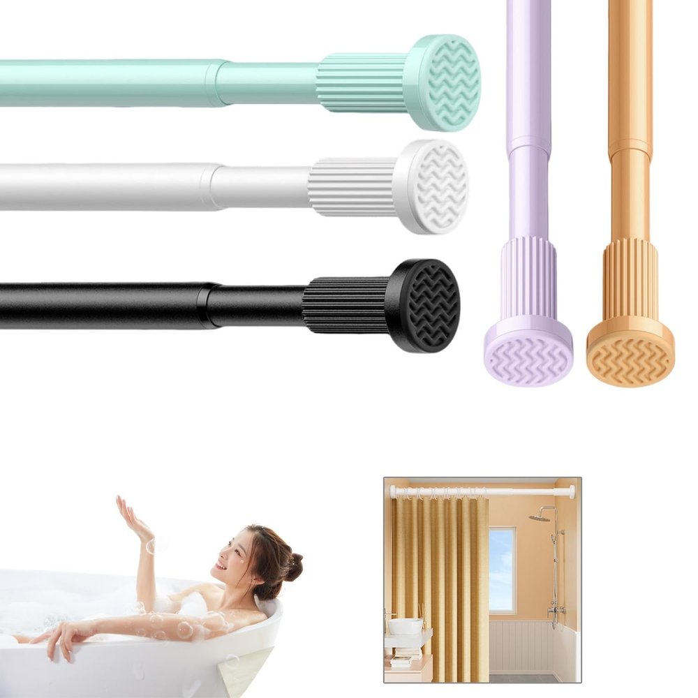 Belineu Tension Curtain Rods No Drilling Aluminium Shower Curtain Pole Divider Rod 1in Diameter 20-31in 43-79in 63-98in 83-118in (Color : Green, Size : 210-300cm/83-118in)