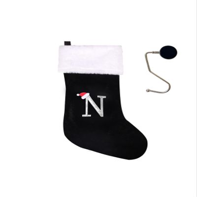 infleesh 20 Inches Monogrammed Christmas Stockings with Letters,Super Soft Christmas Stockings Large Monogram Stockings Red Letter Stockings for Christmas Holiday Xmas Gift