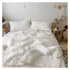 ADovz Korean Ruffles Quilted Summer Blanket Princess Pleated Solid Queen Quilts Soft Skin-Friendly Thin Comforter Set or Single Quilt,Bed Sheets view 2
