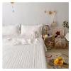 ADovz Korean Ruffles Quilted Summer Blanket Princess Pleated Solid Queen Quilts Soft Skin-Friendly Thin Comforter Set or Single Quilt,Bed Sheets view 3