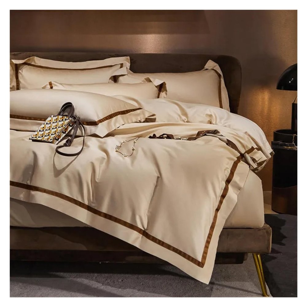 ADovz Hotel Gray Duvet Cover Set 4Pcs 1000TC Long Staple Cotton Ultra Soft Bedding Set Bed Sheet Pillowcases Double Queen King 4Pcs,Bed Sheets
