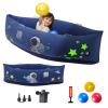 Sensory Peapod for Kids with Glow Space Print, 60'' Inflatable Sensory Pod for Children, Indoor Comfort Play Lounger with 3 Sensory Balls & Electric Pump, Space Blue view 1