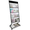 Tongmo Floor-Standing Magazine Rack 4-Layer with Wheels, Brochure Display Stand, High-hardness metal for Office,Exhibitions, and Any Organization Requiring Information Display (black) view 1