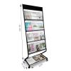 Tongmo Floor-Standing Magazine Rack 4-Layer with Wheels, Brochure Display Stand, High-hardness metal for Office,Exhibitions, and Any Organization Requiring Information Display (black) view 2