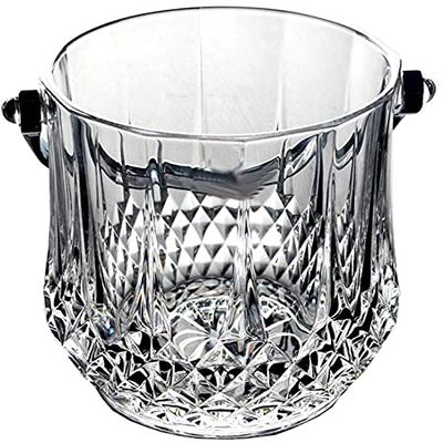 EDCWDTYYEC Crystal Glass Ice Bucket with Handle1L Lead-Free Carving Ice Buckets Champagne Bucket TransparentKeep Ice Frozen Longer Bucket