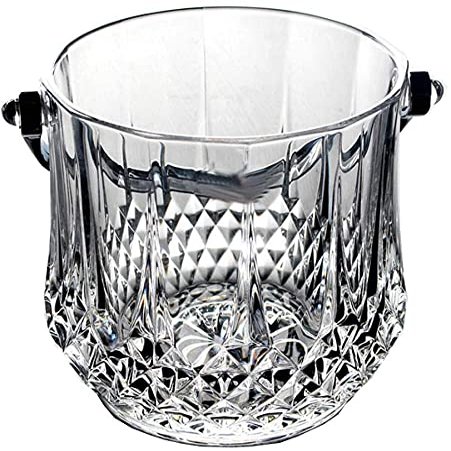 EDCWDTYYEC Crystal Glass Ice Bucket with Handle1L Lead-Free Carving Ice Buckets Champagne Bucket TransparentKeep Ice Frozen Longer Bucket