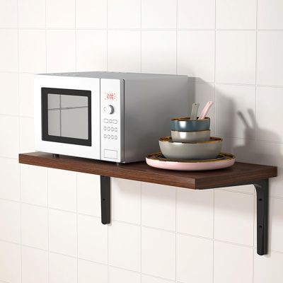 Microwave Shelf Wall Mounted Microwave Bracket16/20/24inch Kitchen Oven Rice Cooker Storage Organizer Wall Stand(40x30cm/16x12inch)