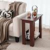 GOFLAME 24 Side Table Set of 2, 2-Tier Rectangular End Table with Storage Shelf, Multipurpose Night Stand for Bedroom, Living Room, Brown view 2