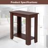 GOFLAME 24 Side Table Set of 2, 2-Tier Rectangular End Table with Storage Shelf, Multipurpose Night Stand for Bedroom, Living Room, Brown view 3