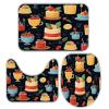 Cake Bathroom Rug Sets 3 Piece Toilet Rug Non-Slip Carpet Bath Rug 23x15in view 1