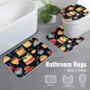 Cake Bathroom Rug Sets 3 Piece Toilet Rug Non-Slip Carpet Bath Rug 23x15in view 4