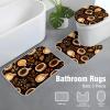 Coffee Leave Bathroom Rug Sets 3 Piece Toilet Rug Non-Slip Carpet Bath Rug 23x15in view 4