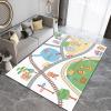BOWESI Area Rugs 4x5ft, Cartoon Town Highway Kids Play Rug, Cute Children Animals Throw Rugs Bedroom Soft for Coffee Shop Living Room Under Table Game Room view 2