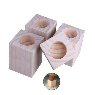 Furniture Legs,Niture Raiser Set of 4 Natural Solid Wood Bed Raisers Elephant Foot Bed Riser Coffee Table Dining Table Support Legs for Sofa Chair Table Wooden Block/8 * 5Cm