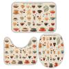 Coffee Menu Bathroom Rug Sets 3 Piece Toilet Rug Non-Slip Carpet Bath Rug 23x15in view 1