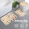 Coffee Menu Bathroom Rug Sets 3 Piece Toilet Rug Non-Slip Carpet Bath Rug 23x15in view 4