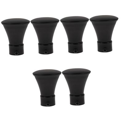 BESTOYARD 6 pcs Both Ends Finished Product end Cap Curtain Curtain Rod Decoration Curtain Rod Wrought Iron Plug Decorative Curtain Rod Finials Black Curtain Rod Finials Ends Only, Blackx3pcs