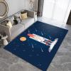 Area Rugs 5x8ft, Black Cartoon Spaceship Launcher Living Room Carpet, Children's Meteor Moon Rocket Decorative Carpet Protect Floor for Bedroom Men Office Hardwood Floors view 3