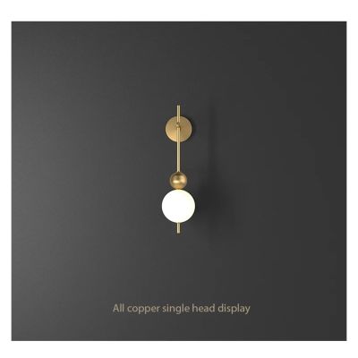 SteFik Modern Bedroom Bedside LED Wall Lamp Corridor Living Room Sofa Background Decor Cream Wind Gourd Atmosphere Copper Lighting,Pendant, 1 Head, Xk-153