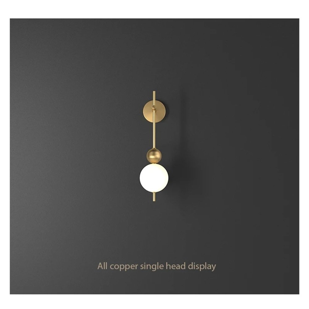 SteFik Modern Bedroom Bedside LED Wall Lamp Corridor Living Room Sofa Background Decor Cream Wind Gourd Atmosphere Copper Lighting,Pendant, 1 Head, Xk-153