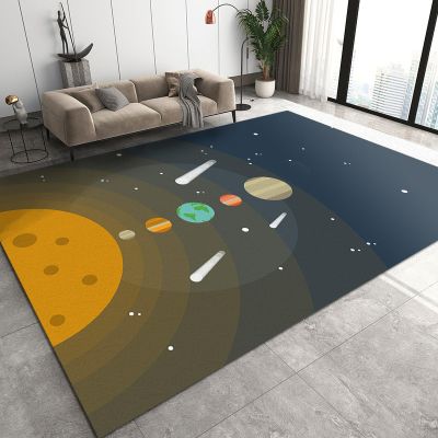 BOWESI Area Rugs 4x5ft, Cartoon Planet Kids Play Rug, Children's Starry Space Throw Rugs Bedroom Soft for Coffee Shop Living Room Under Table Game Room