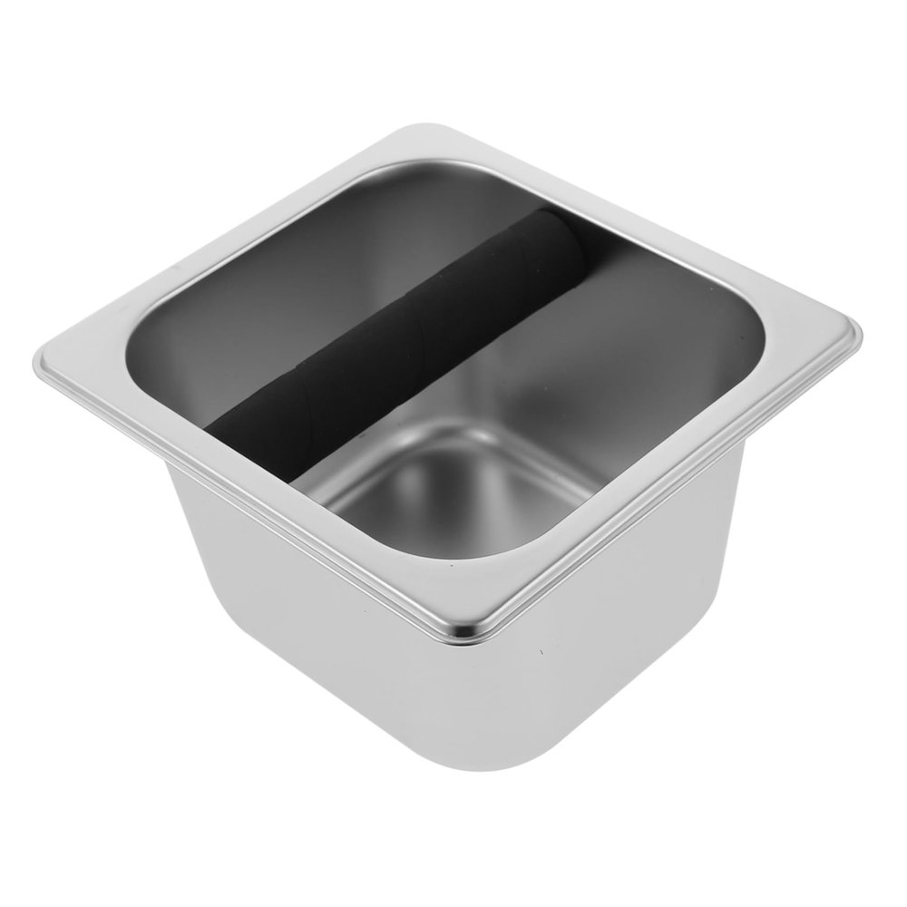 MAGICLULU Coffee Grounds Trash Container Stainless Steel Espresso Accessory for Used Coffee Grounds Non-Slip Design Easy to Clean Compact