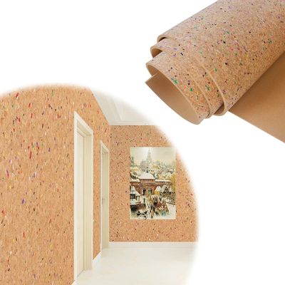 MekUk Cork Board Adhesive Backed Cork Board Roll, Rainbow Pattern Mini Wall, Cork Backing Sheets, DIY Cork Tiles for School for Office & Home Decor (Color : Woody-8mm, Size : 1.22x3.28m)