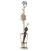 RIEONA Coat Rack with Umbrella Holder, Floor Standing Metal Tree Stand, Metal Self-Standing Coat Rack and Umbrella Stand for Living Room Bedroom Office (Color : Gold+white) view 1