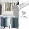 Belineu 27-185in Tension Curtain Rod Multifunctional Shower Curtain Pole Tension Rod For Clothes Stainless Steel Telescopic Curtain Rod (Color : White, Size : 1.8~2.8m/71~110in) view 3
