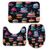 Cake Bathroom Rug Sets 3 Piece Toilet Rug Non-Slip Carpet Bath Rug 23x15in view 1