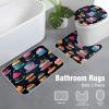 Cake Bathroom Rug Sets 3 Piece Toilet Rug Non-Slip Carpet Bath Rug 23x15in view 4