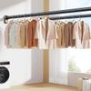 Belineu 27-185in Tension Curtain Rod Multifunctional Shower Curtain Pole Tension Rod For Clothes Stainless Steel Telescopic Curtain Rod (Color : Black, Size : 2.5~3.5m/98~138in) view 2